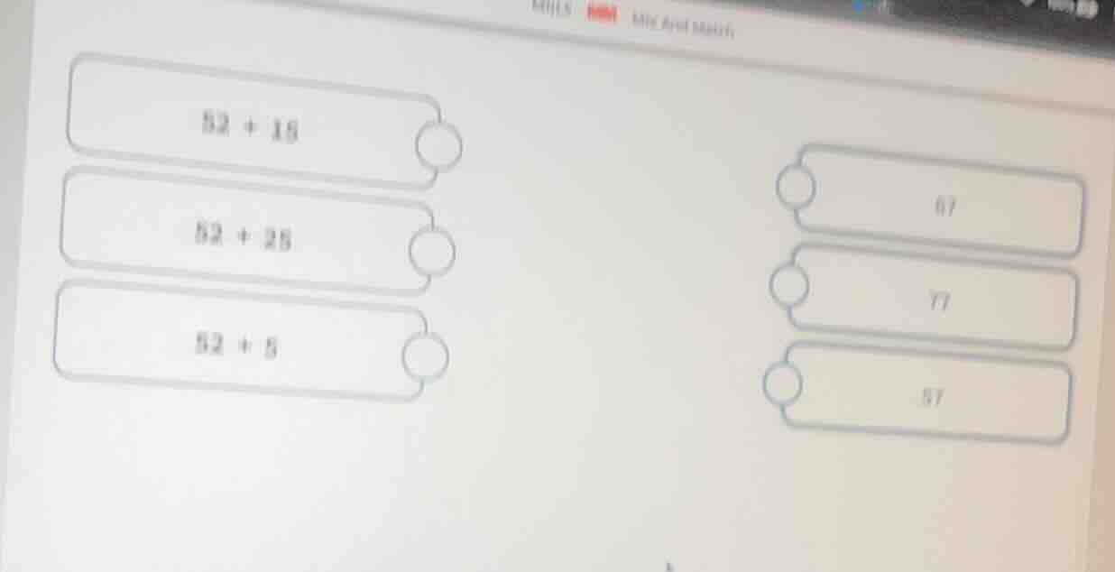 52 + 15 52 + 25 52 + 5 67 77 97