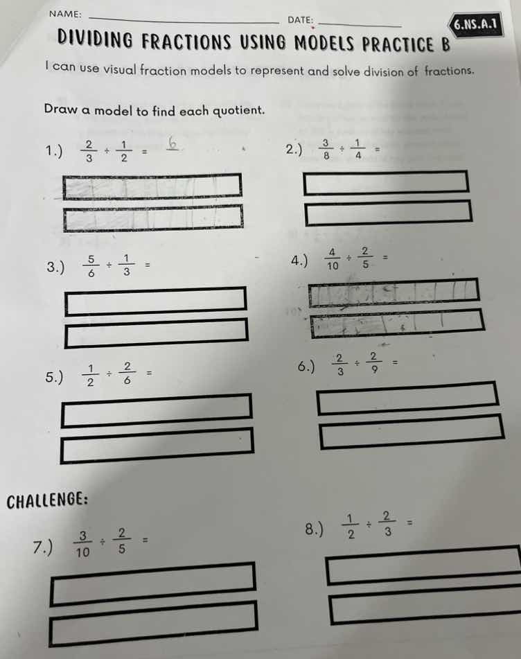 name: ______________________ date: ___________ dividing fractions using…