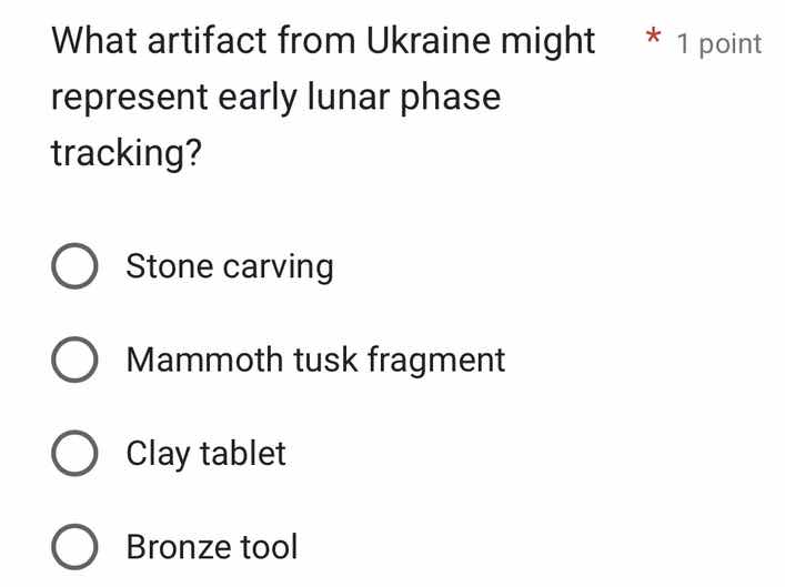 what artifact from ukraine might represent early lunar phase tracking? …