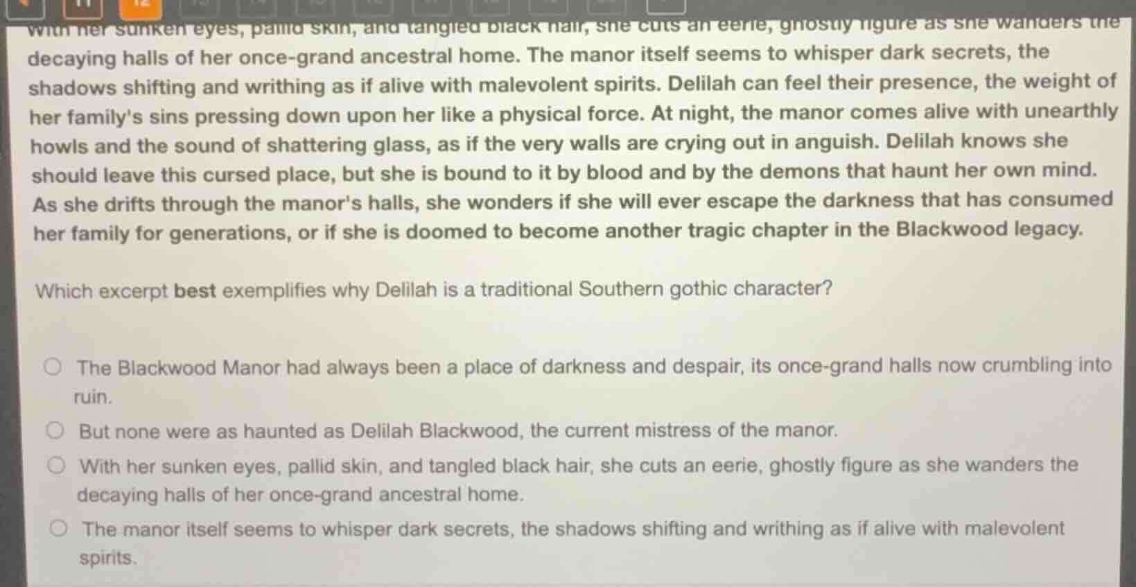 with her sunken eyes, pallid skin, and tangled black hair, she cuts an …