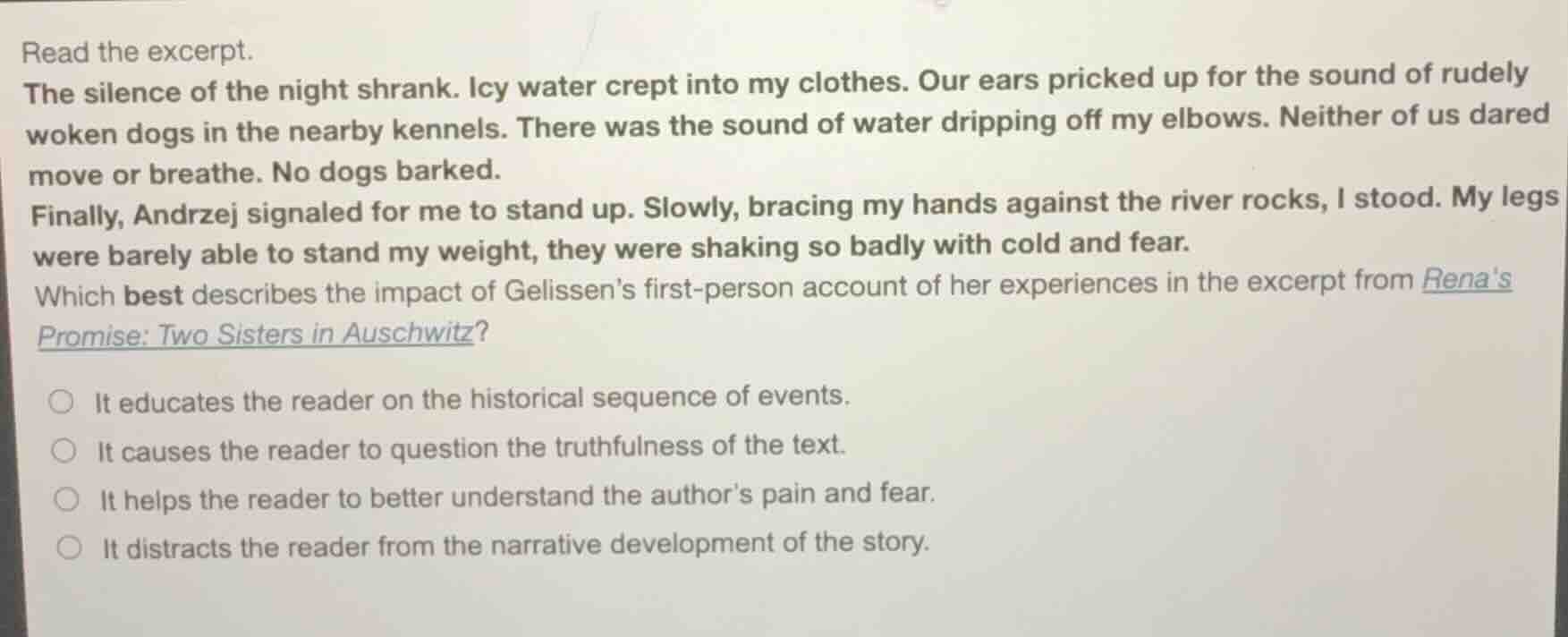 read the excerpt. the silence of the night shrank. icy water crept into…