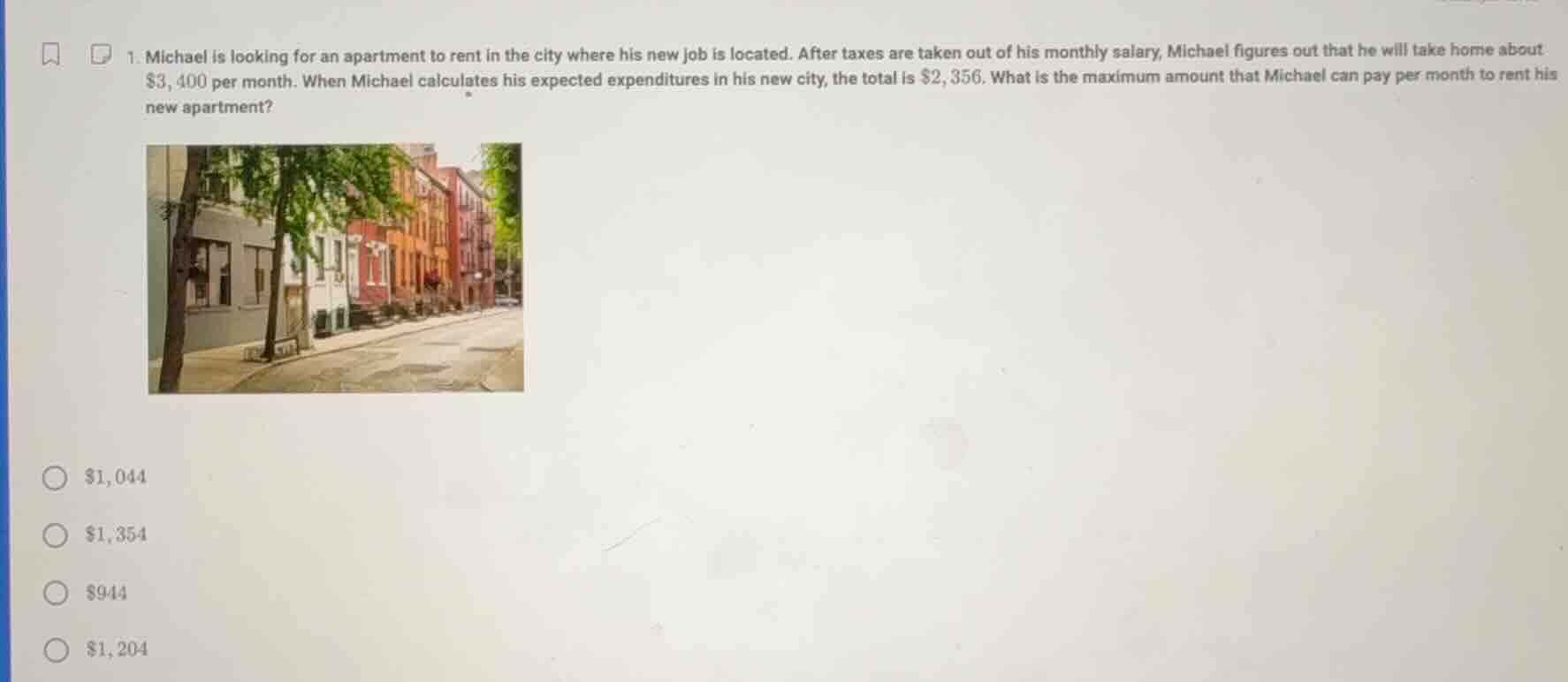 1. michael is looking for an apartment to rent in the city where his ne…