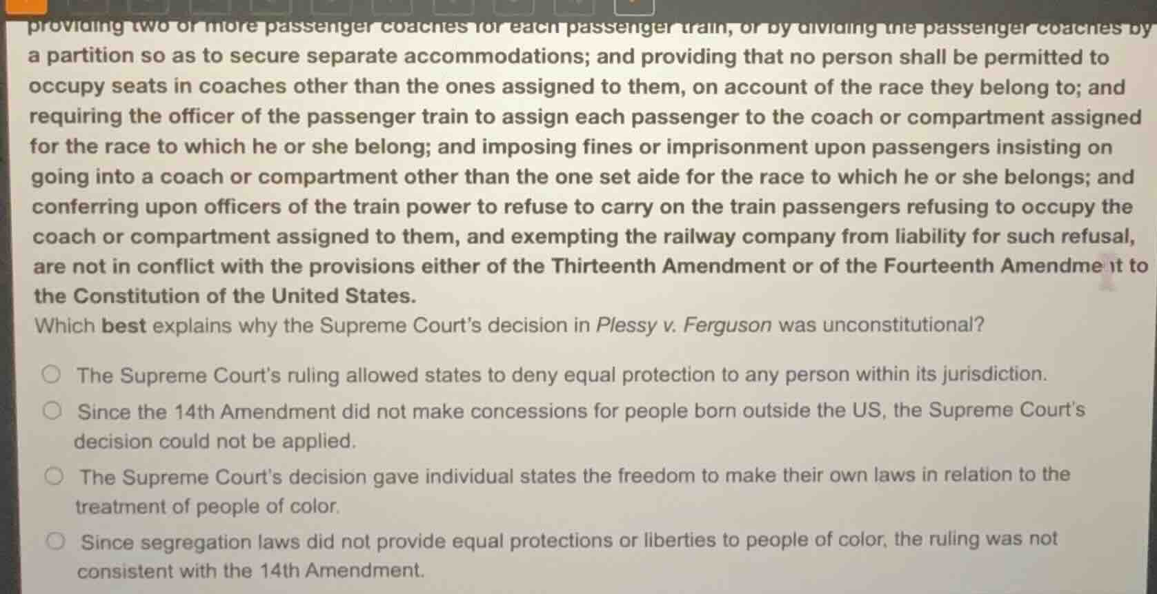 providing two or more passenger coaches for each passenger train, or by…
