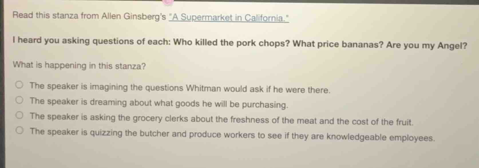 read this stanza from allen ginsberg’s “a supermarket in california.” i…