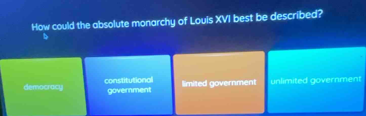 how could the absolute monarchy of louis xvi best be described? democra…