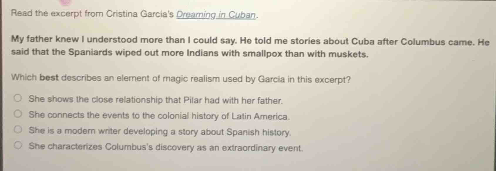 read the excerpt from cristina garcias dreaming in cuban. my father kne…