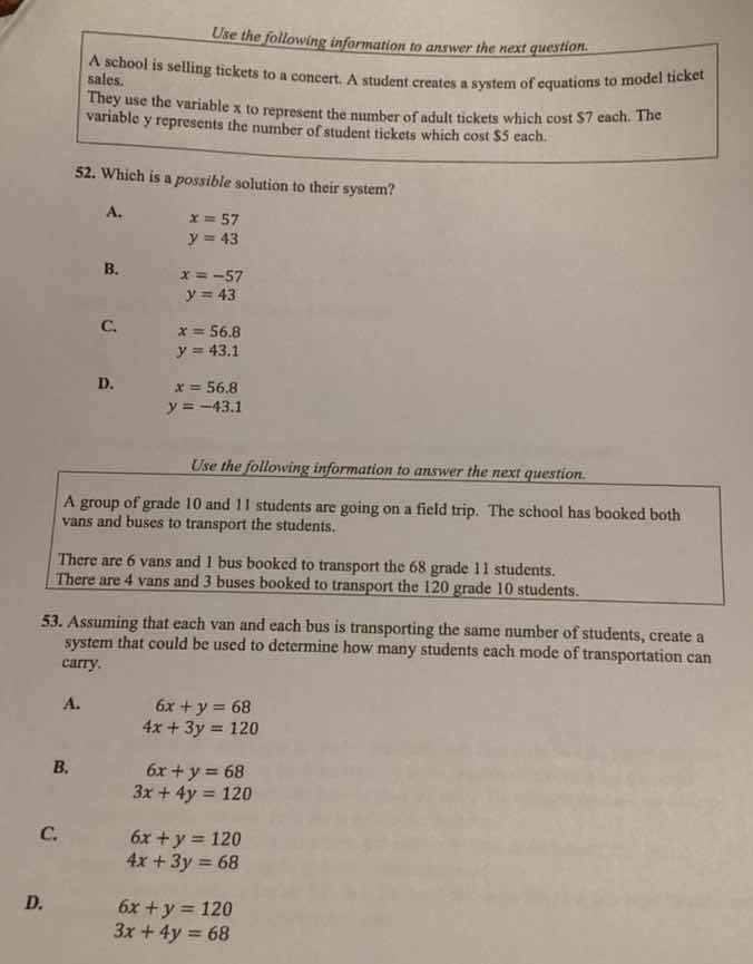 use the following information to answer the next question. a school is …