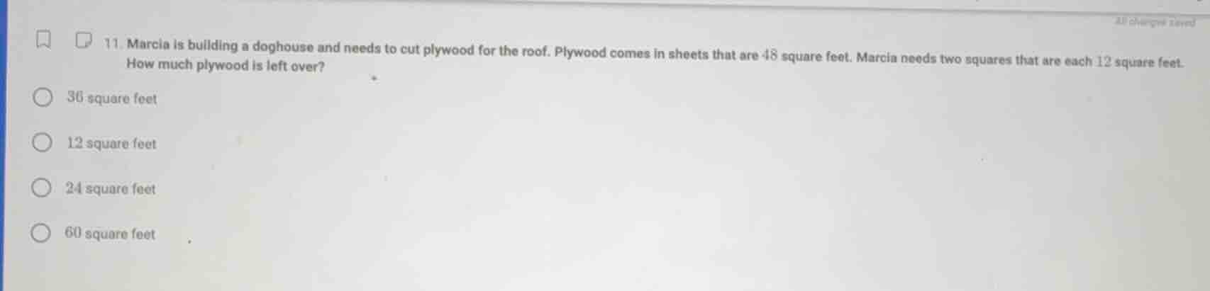 11. marcia is building a doghouse and needs to cut plywood for the roof…