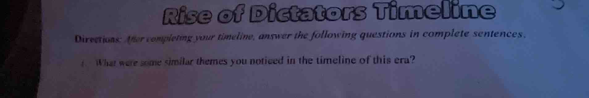 rise of dictators timeline directions: after completing your timeline, …