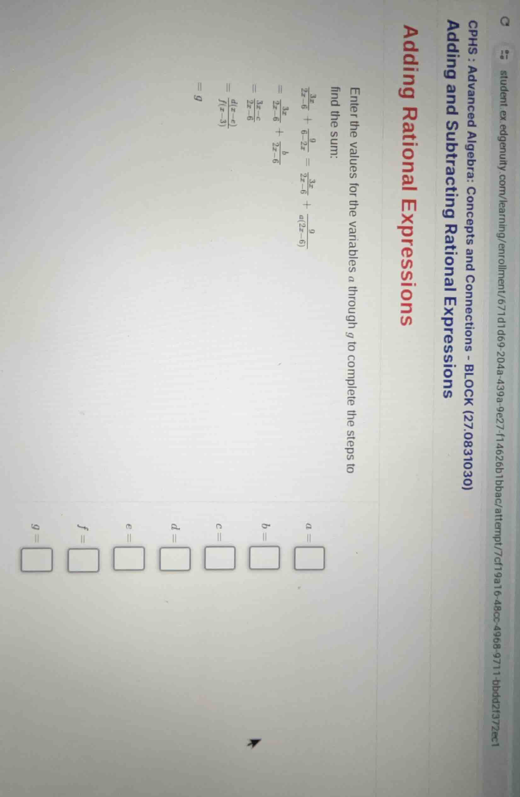 cphs : advanced algebra: concepts and connections - block (27.0831030) …