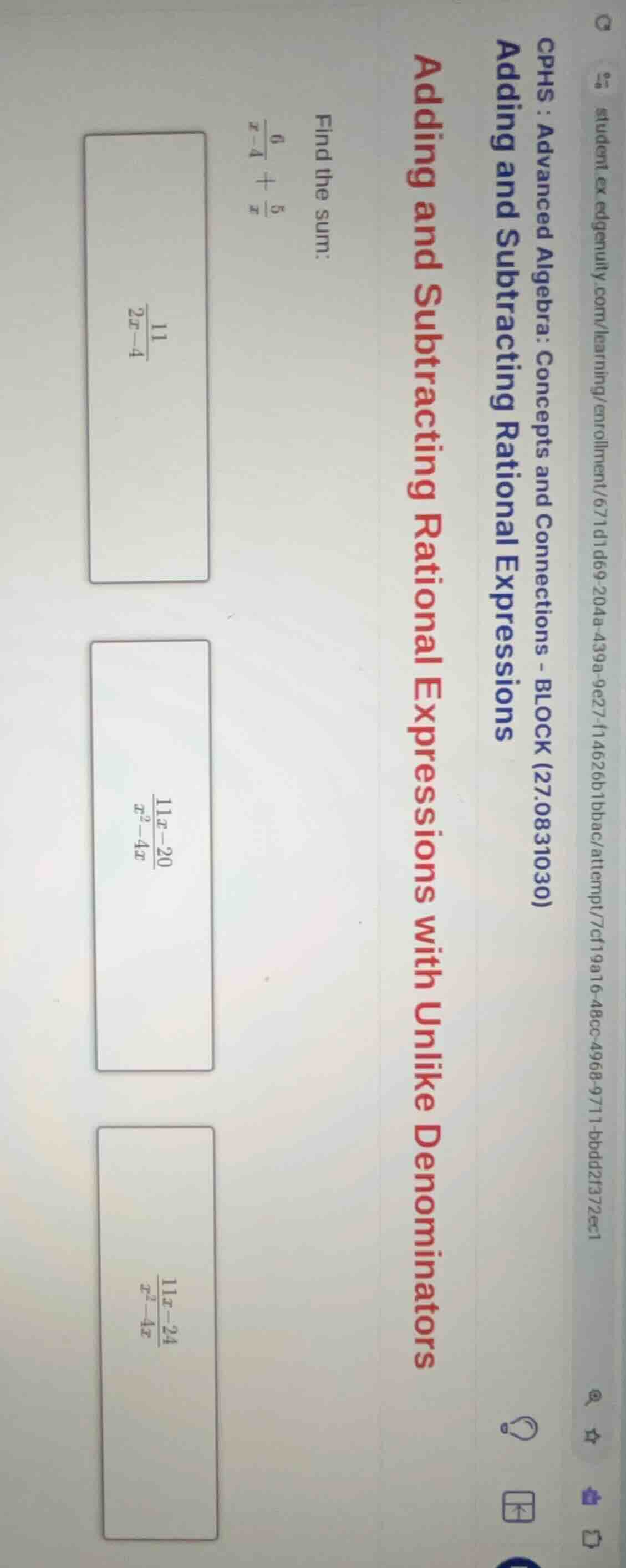 cphs : advanced algebra: concepts and connections - block (27.0831030) …