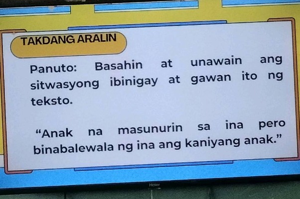 takdang aralin panuto: basahin at unawain ang sitwasyong ibinigay at ga…