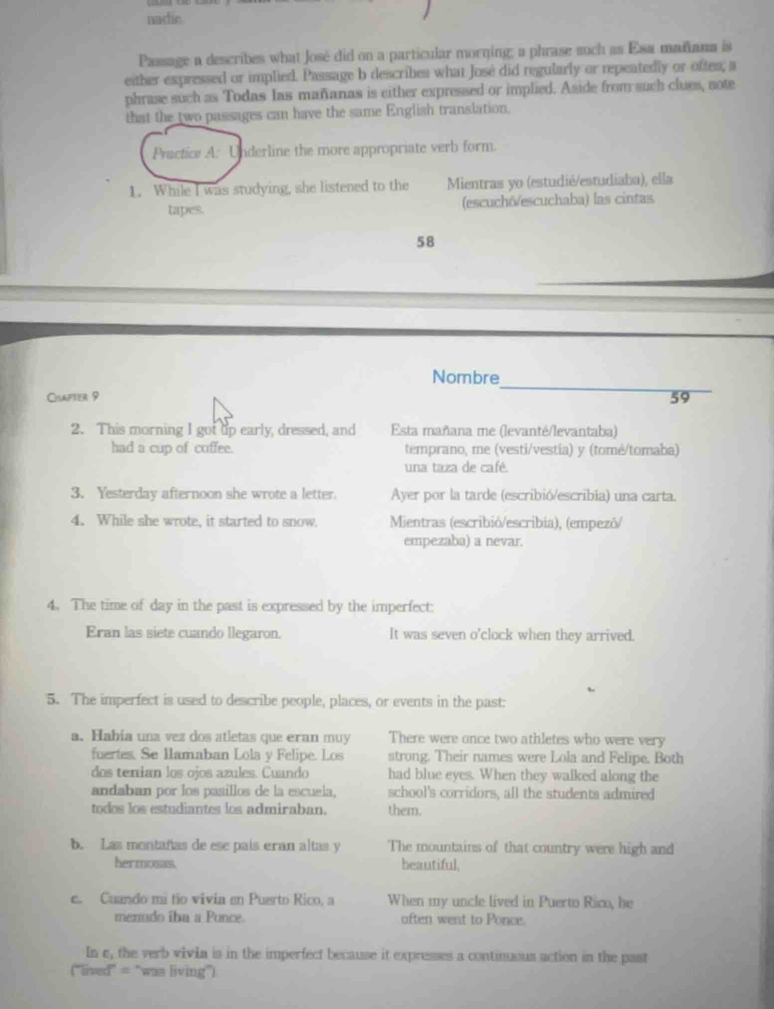 passage a describes what josé did on a particular morning; a phrase suc…