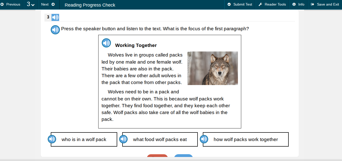 press the speaker button and listen to the text. what is the focus of t…