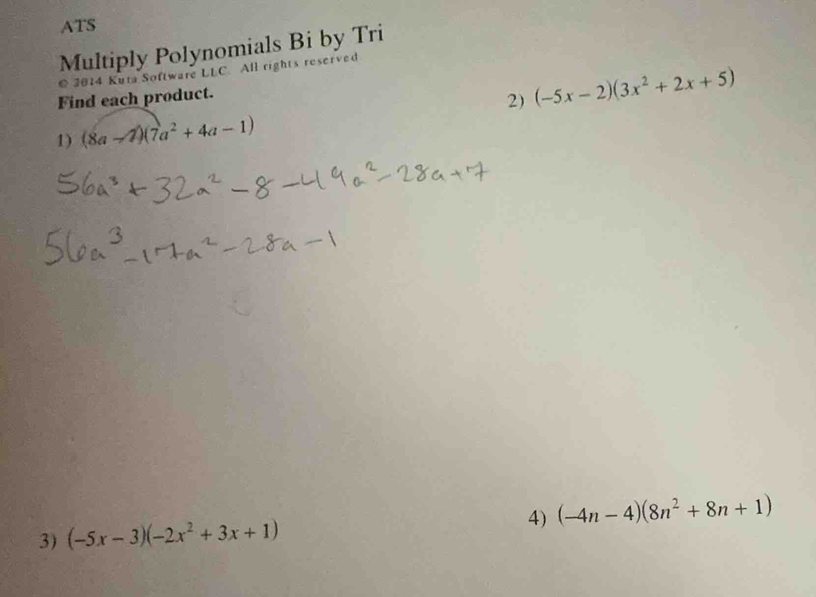 ats multiply polynomials bi by tri © 2014 kuta software llc. all rights…