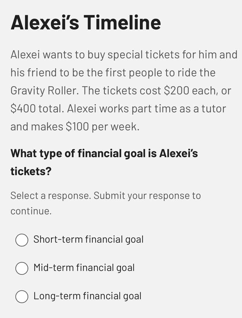 alexei’s timeline alexei wants to buy special tickets for him and his f…