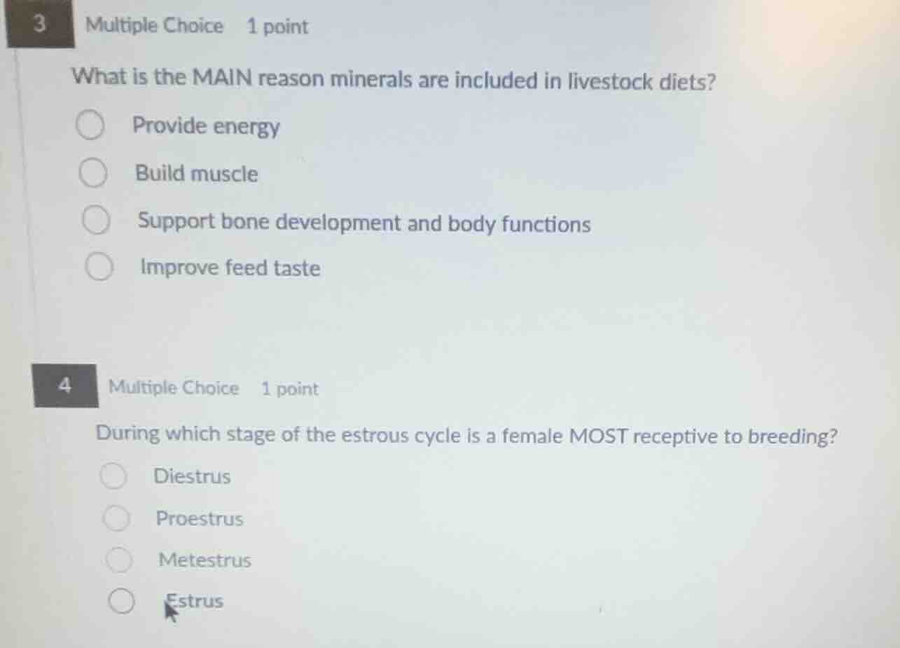 3 multiple choice 1 point what is the main reason minerals are included…