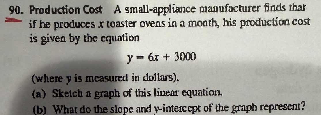 90. production cost a small - appliance manufacturer finds that if he p…