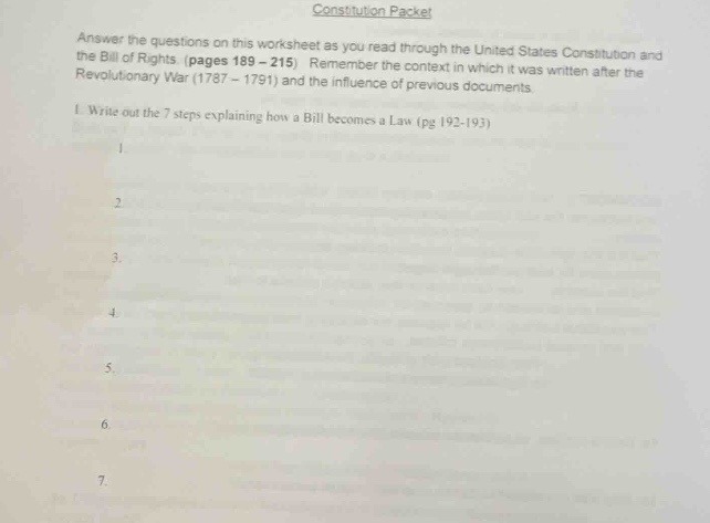 constitution packet answer the questions on this worksheet as you read …