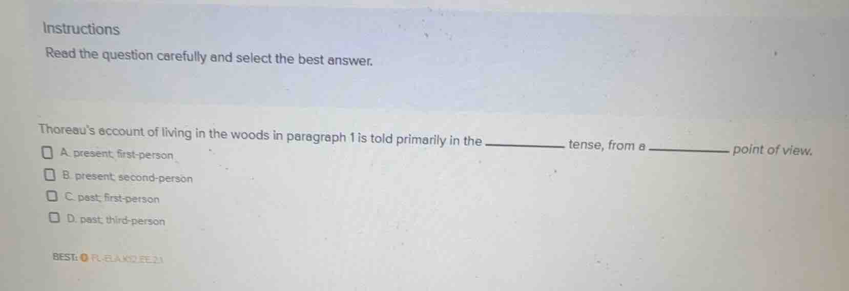 instructions read the question carefully and select the best answer. th…