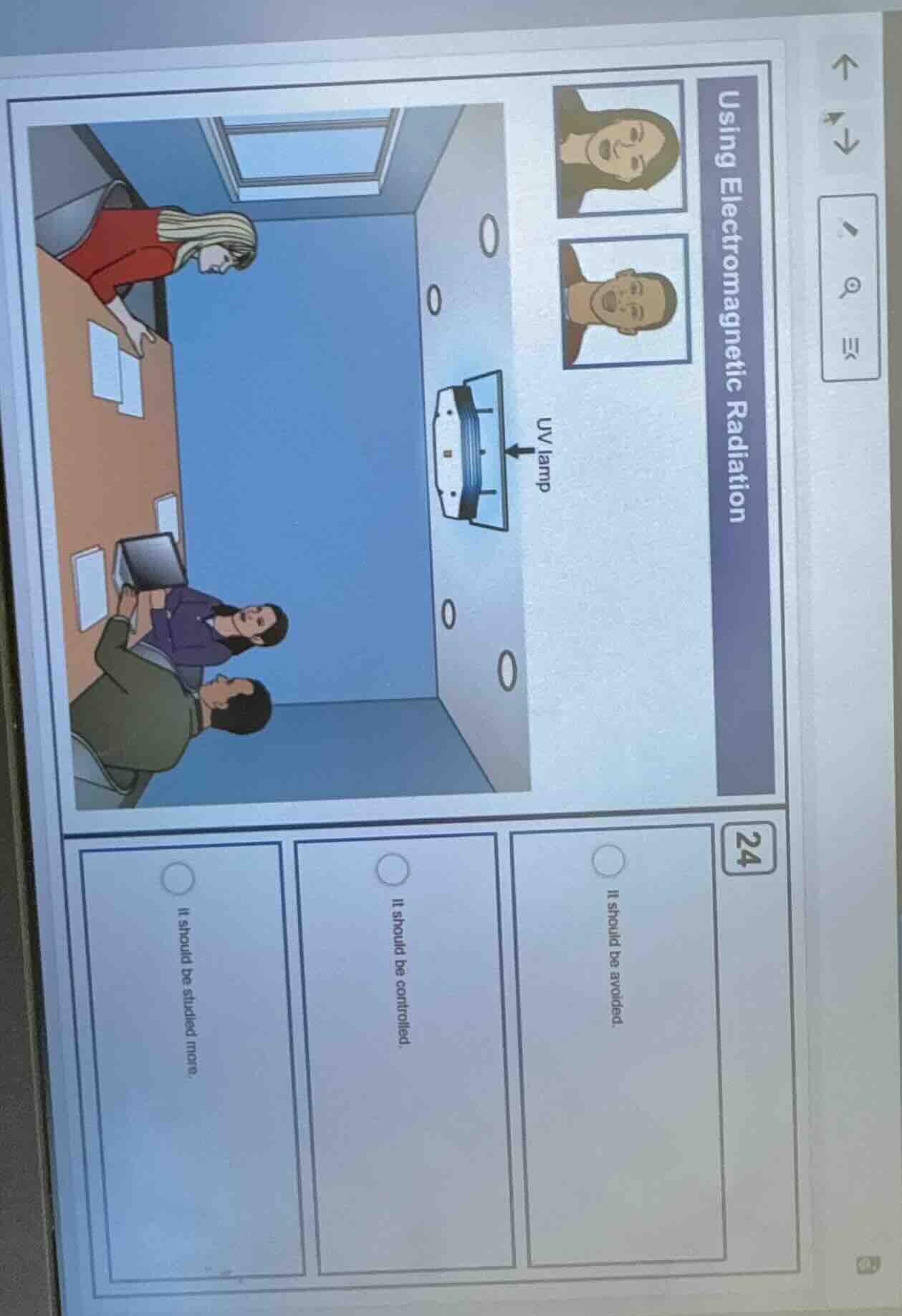 using electromagnetic radiation uv lamp it should be studied more. it s…