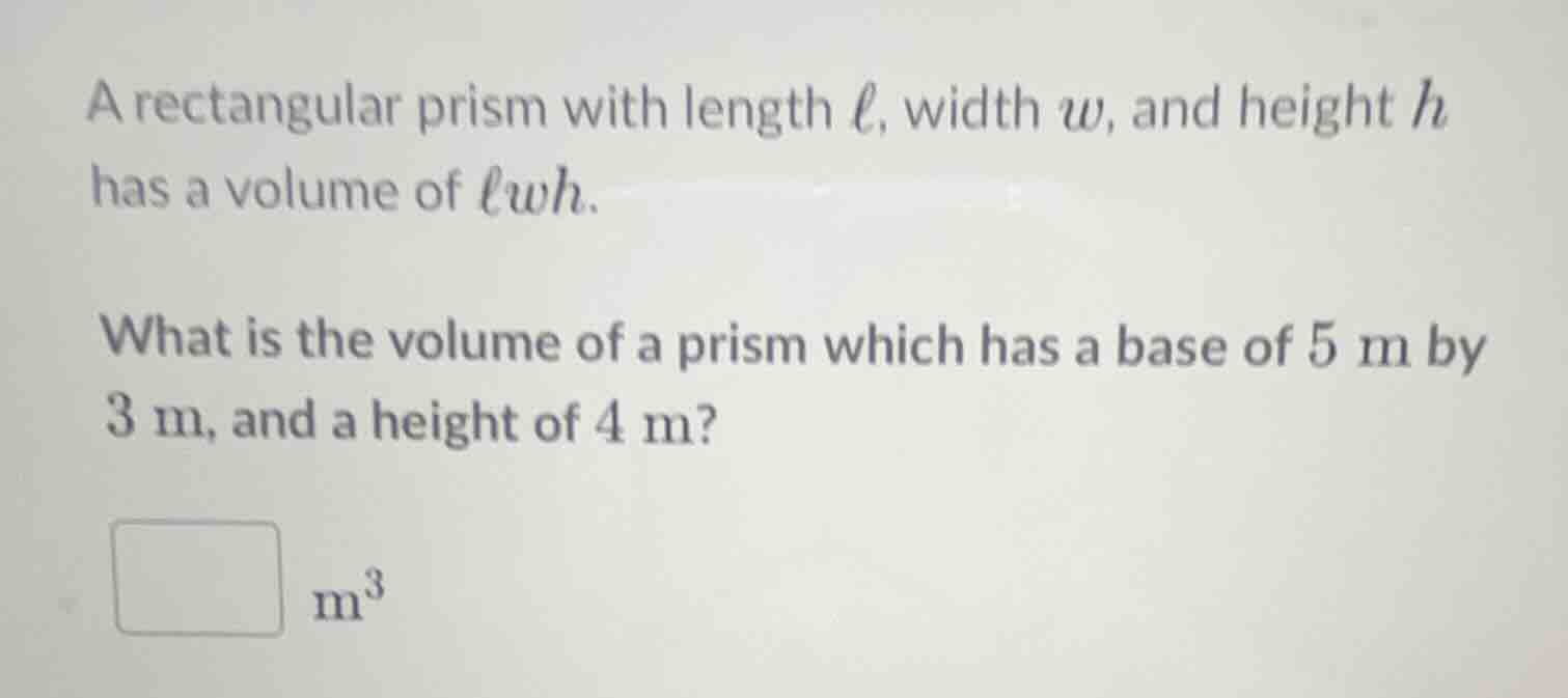 a rectangular prism with length \\( \\ell \\), width \\( w \\), and hei…