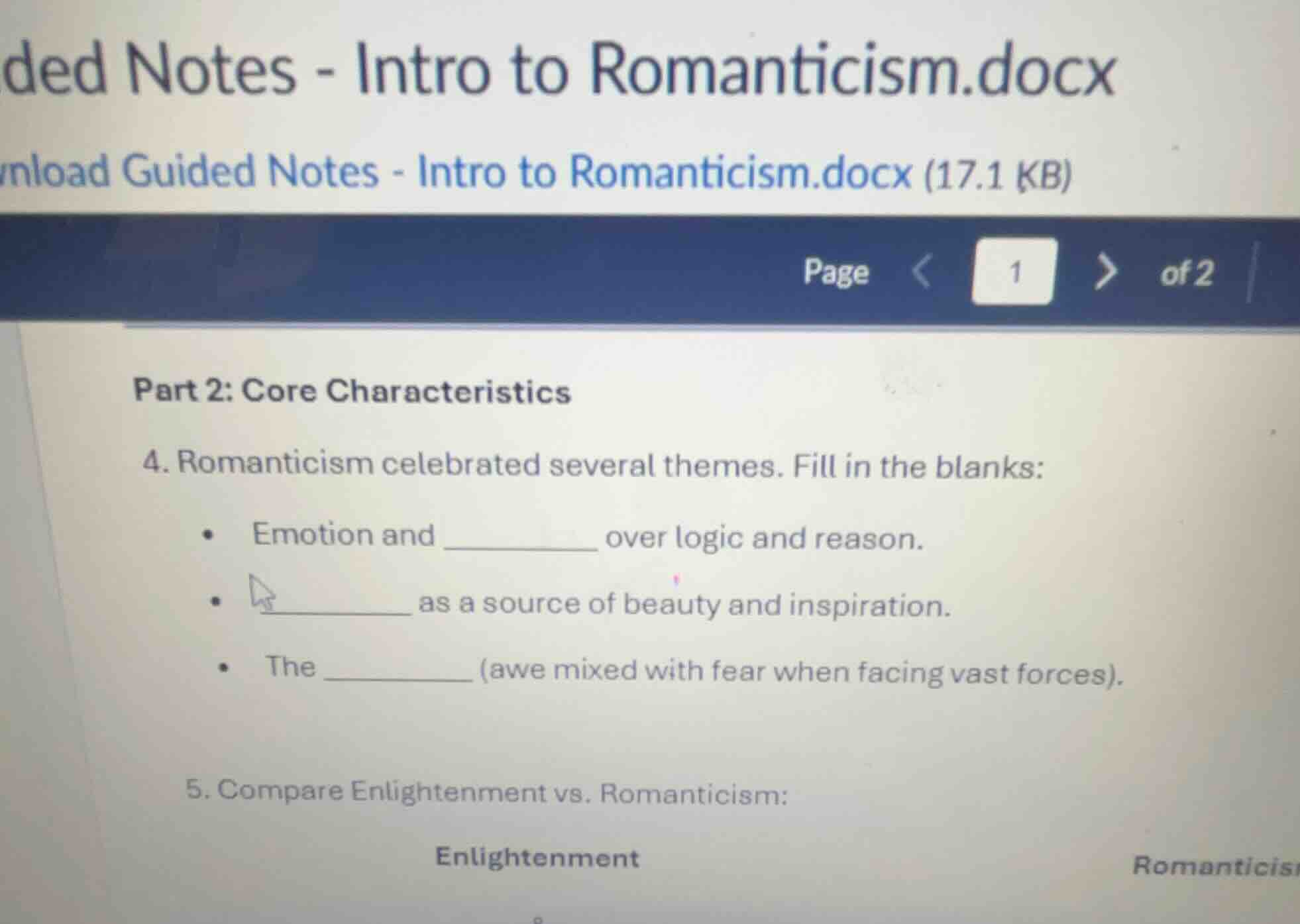 ded notes - intro to romanticism.docx nload guided notes - intro to rom…