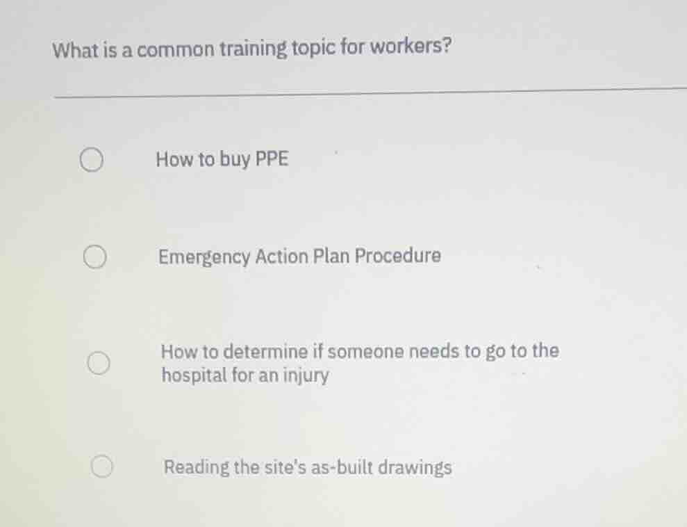 what is a common training topic for workers? how to buy ppe emergency a…