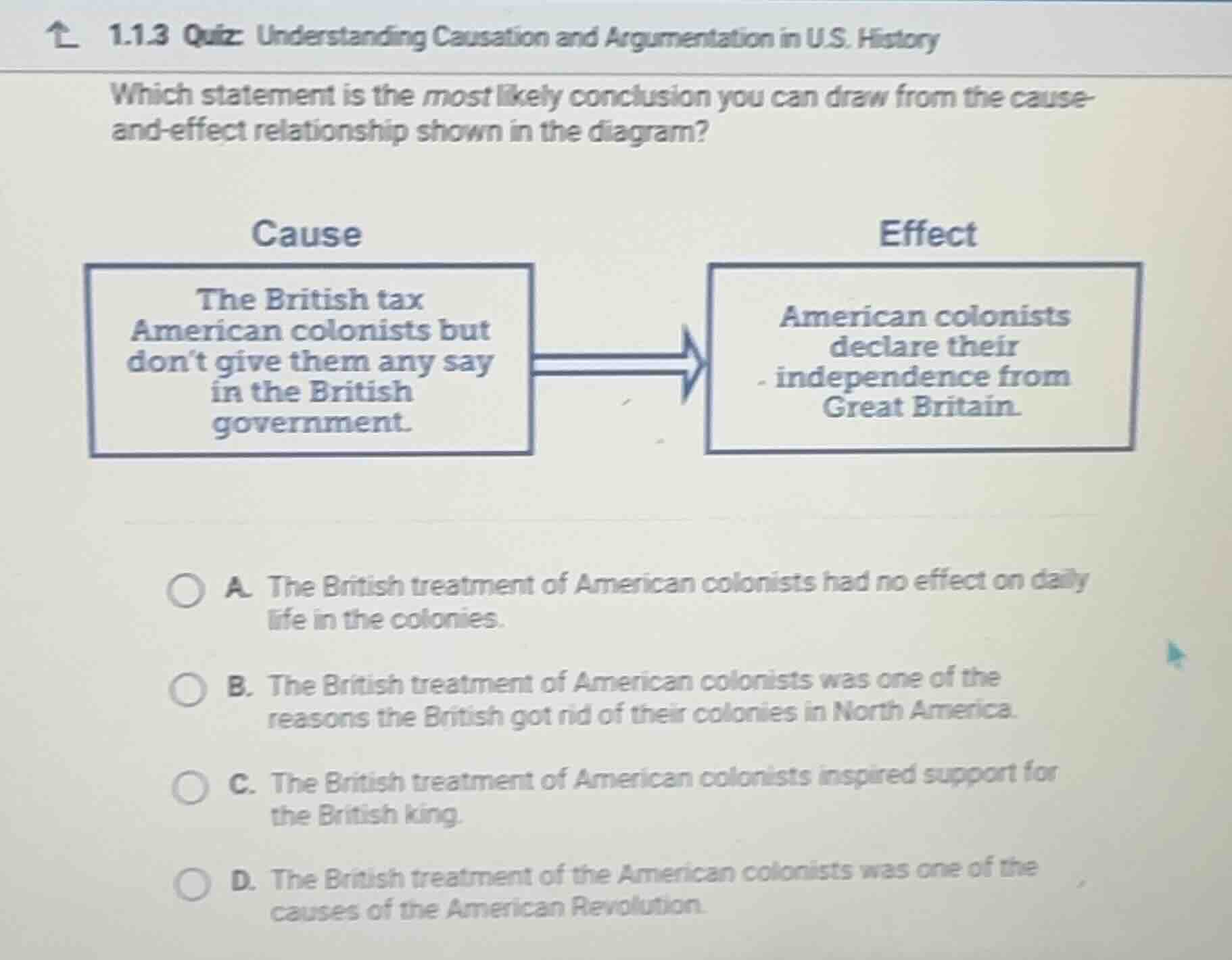 1.1.3 quiz: understanding causation and argumentation in u.s. history w…