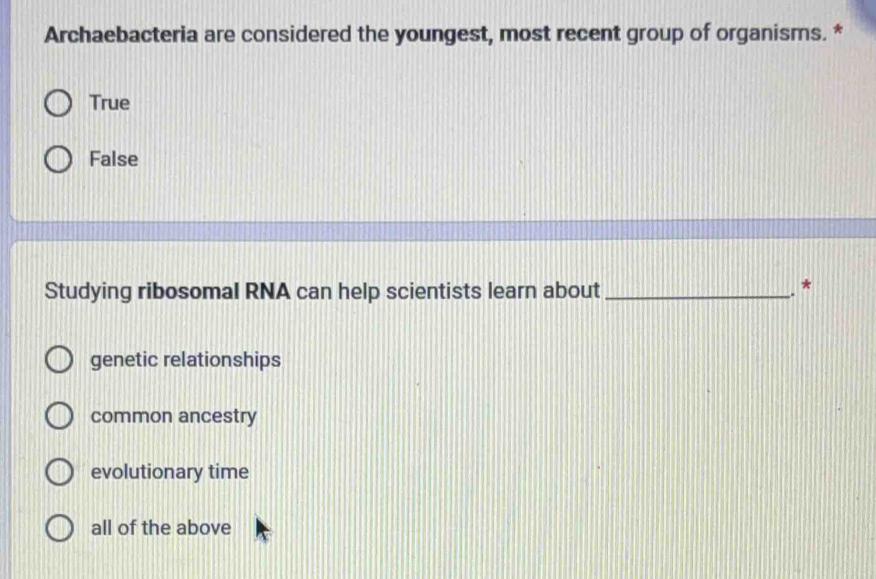 archaebacteria are considered the youngest, most recent group of organi…
