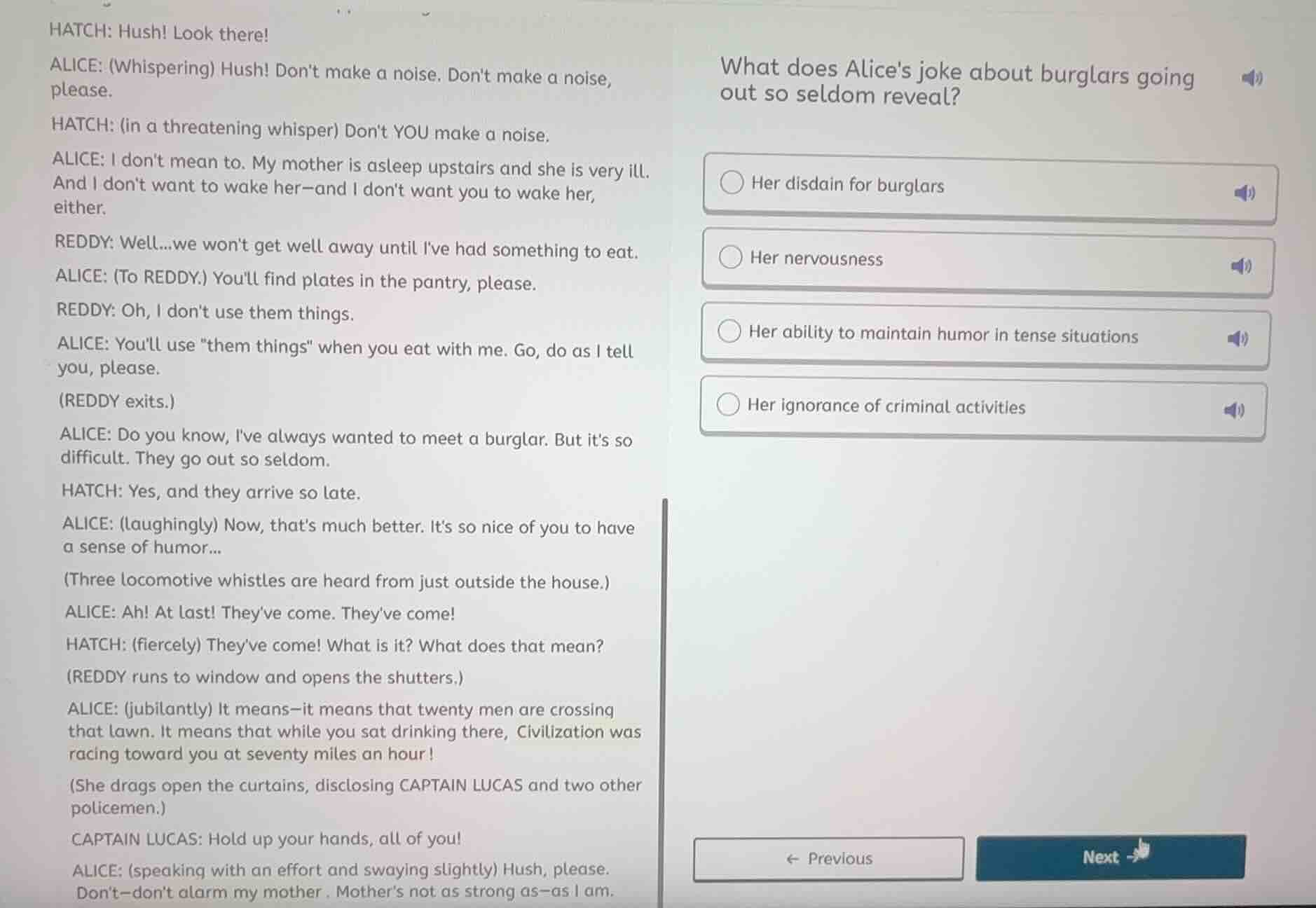 hatch: hush! look there! alice: (whispering) hush! dont make a noise. d…