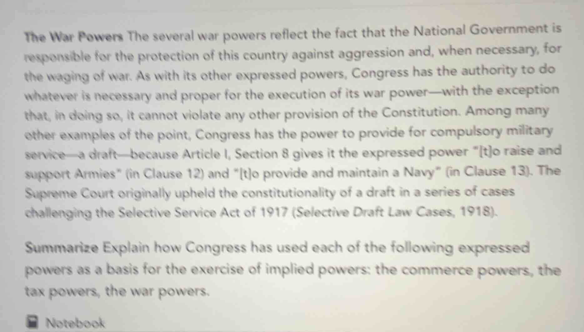 the war powers the several war powers reflect the fact that the nationa…