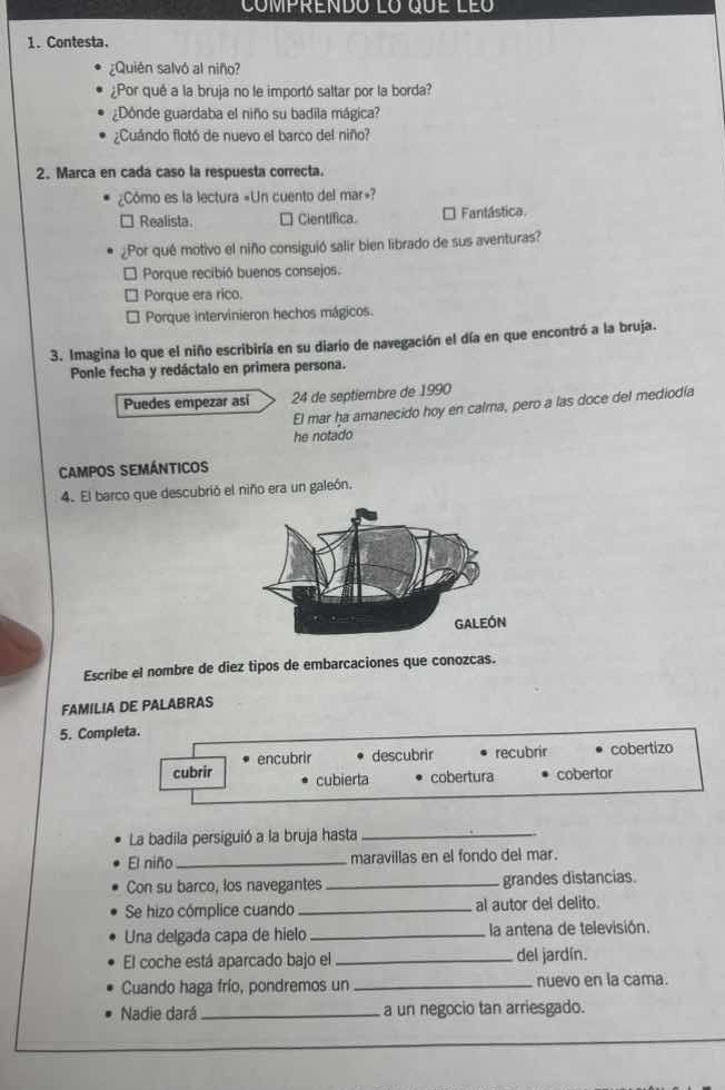 comprendo lo que leo 1. contesta. - ¿quién salvó al niño? - ¿por qué a …