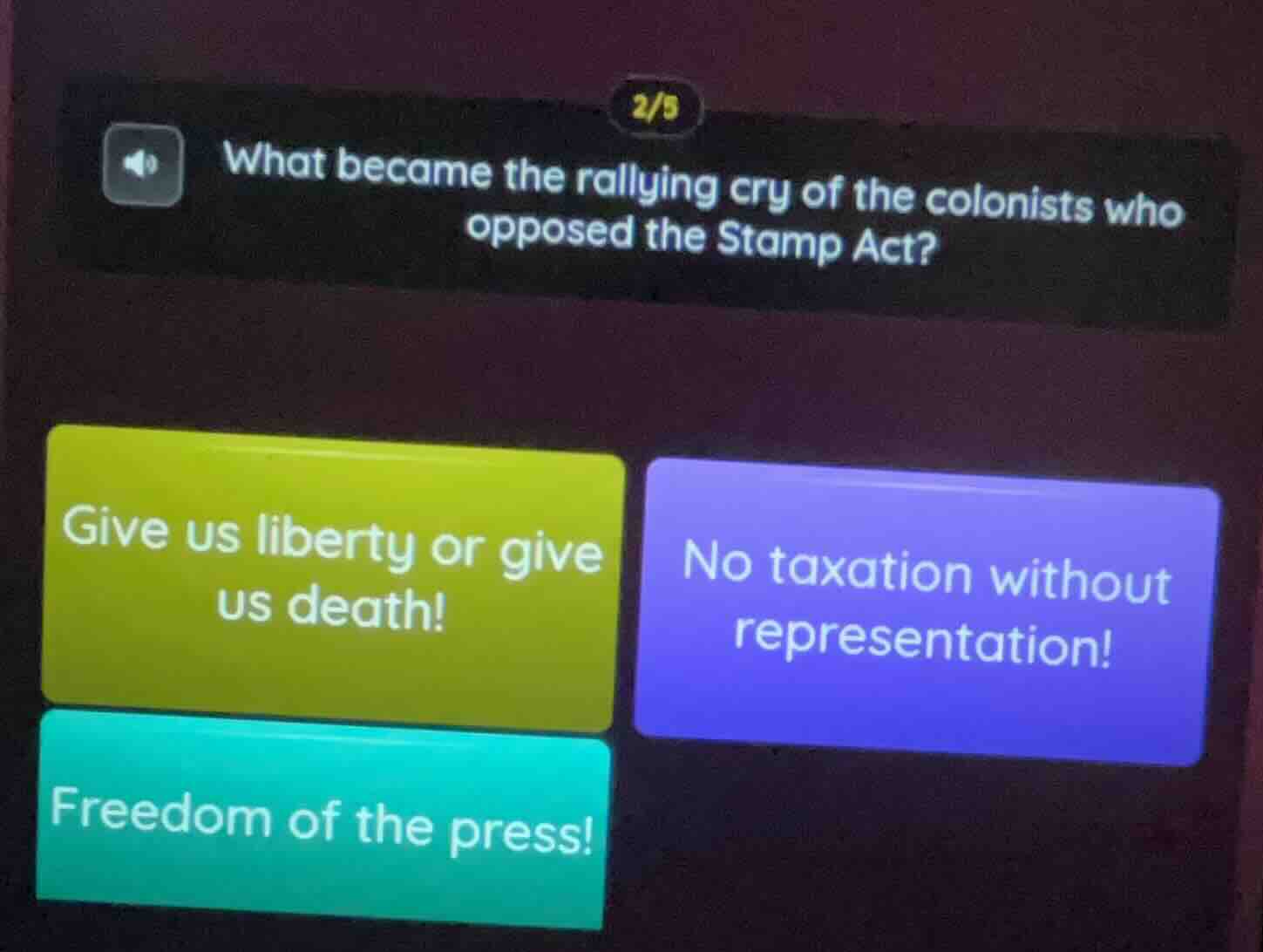 what became the rallying cry of the colonists who opposed the stamp act…