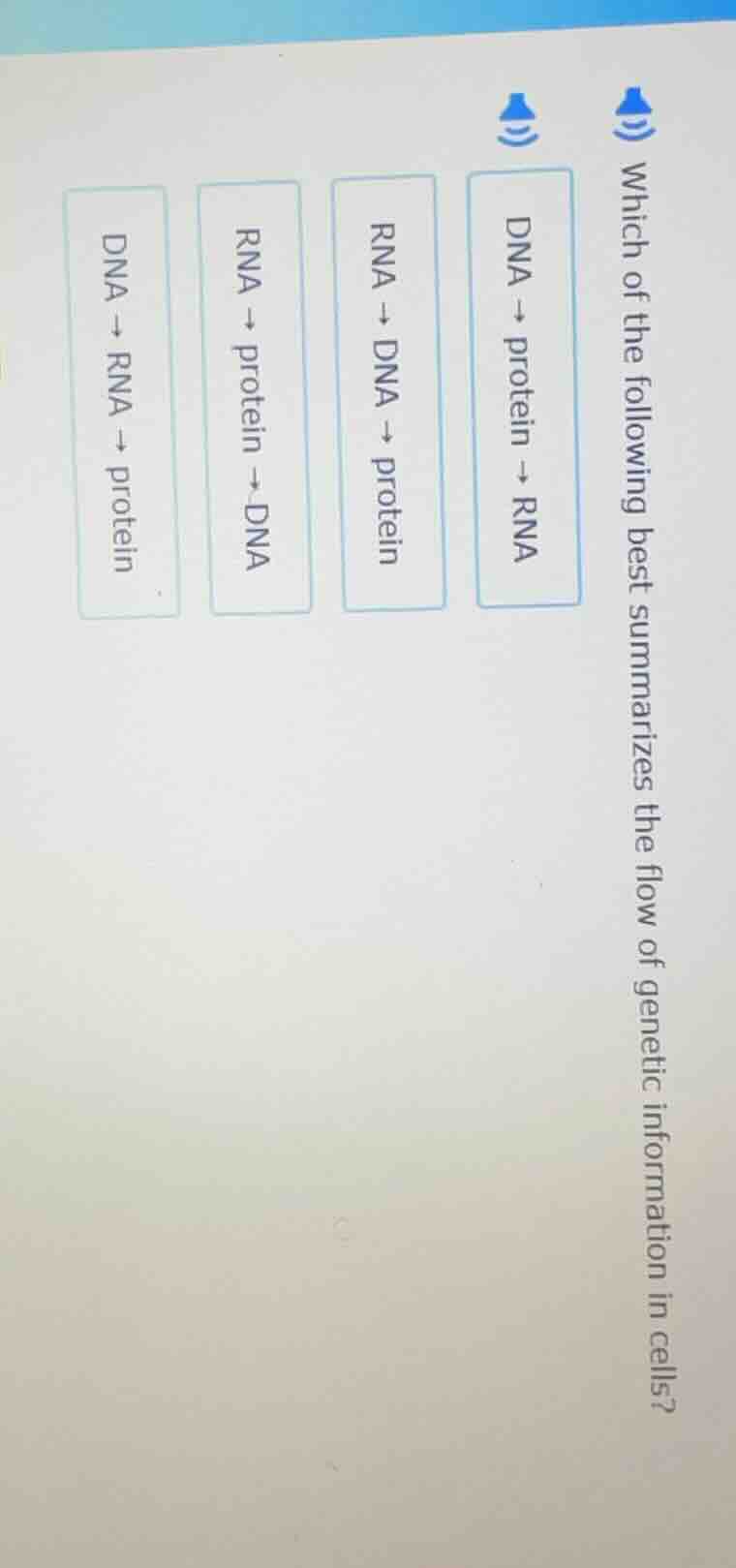 which of the following best summarizes the flow of genetic information …