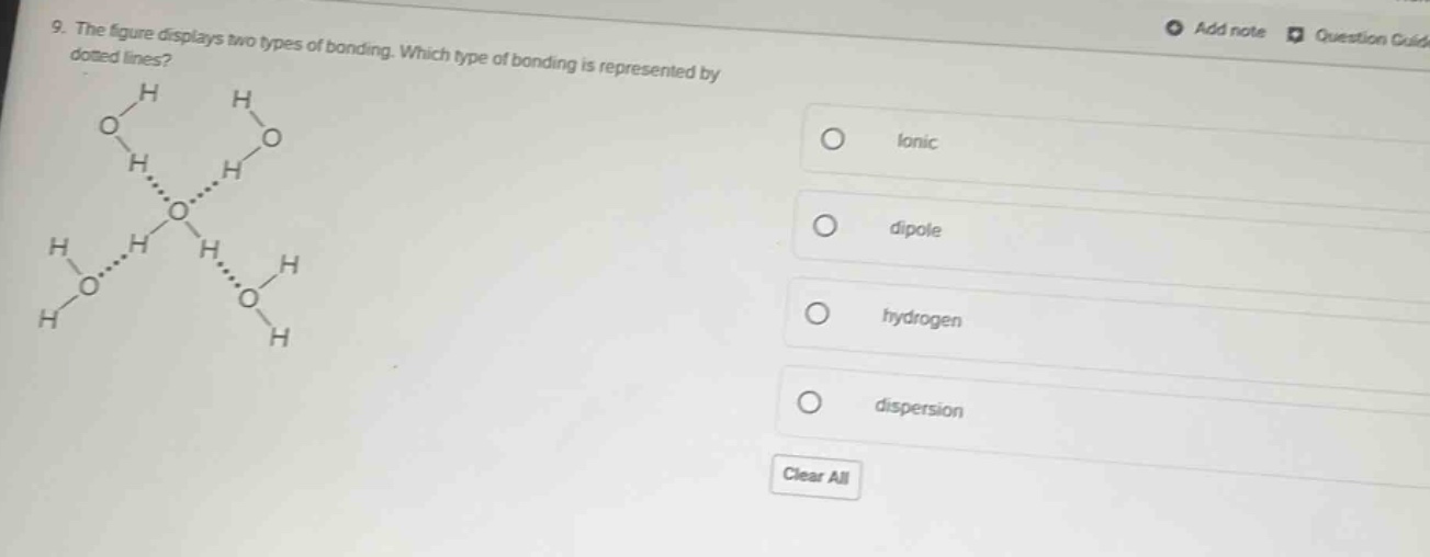 9. the figure displays two types of bonding. which type of bonding is r…