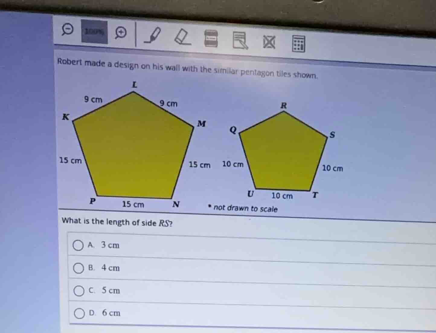 robert made a design on his wall with the similar pentagon tiles shown.…