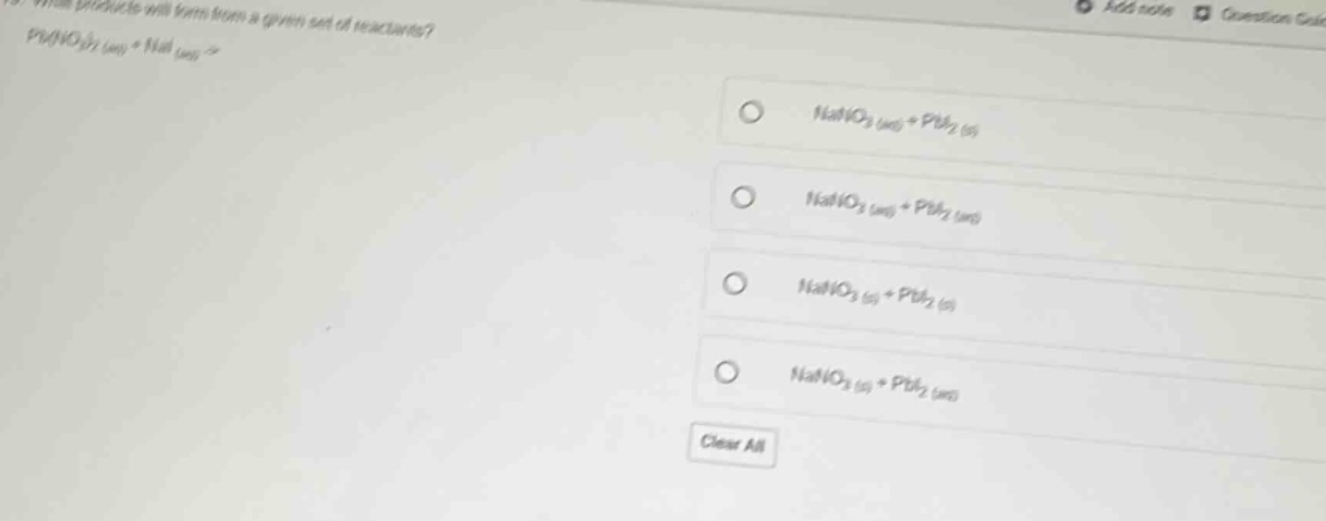 what products will form from a given set of reactants? pb(no₃)₂ (aq) + …