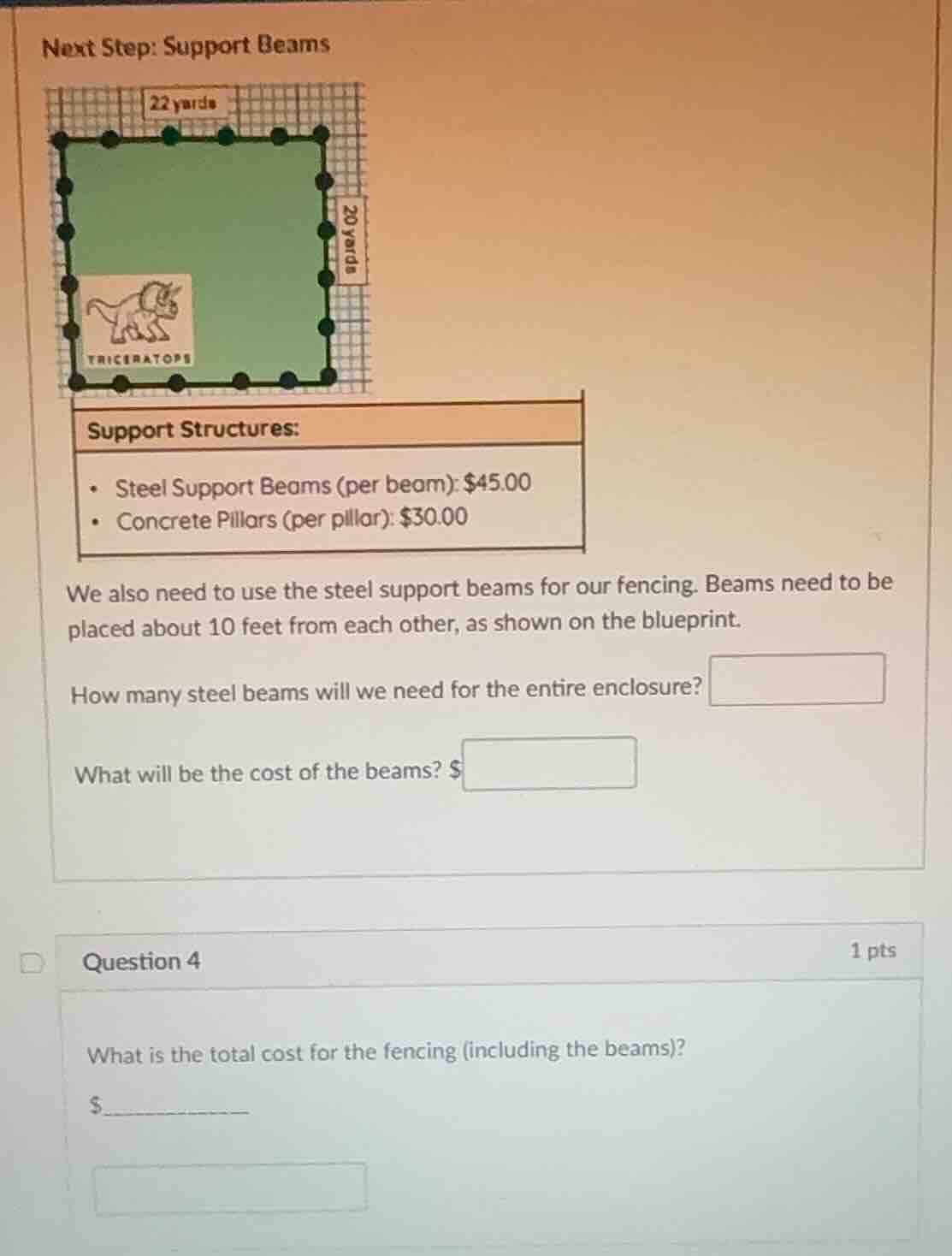 next step: support beams image of a rectangular enclosure with length 2…