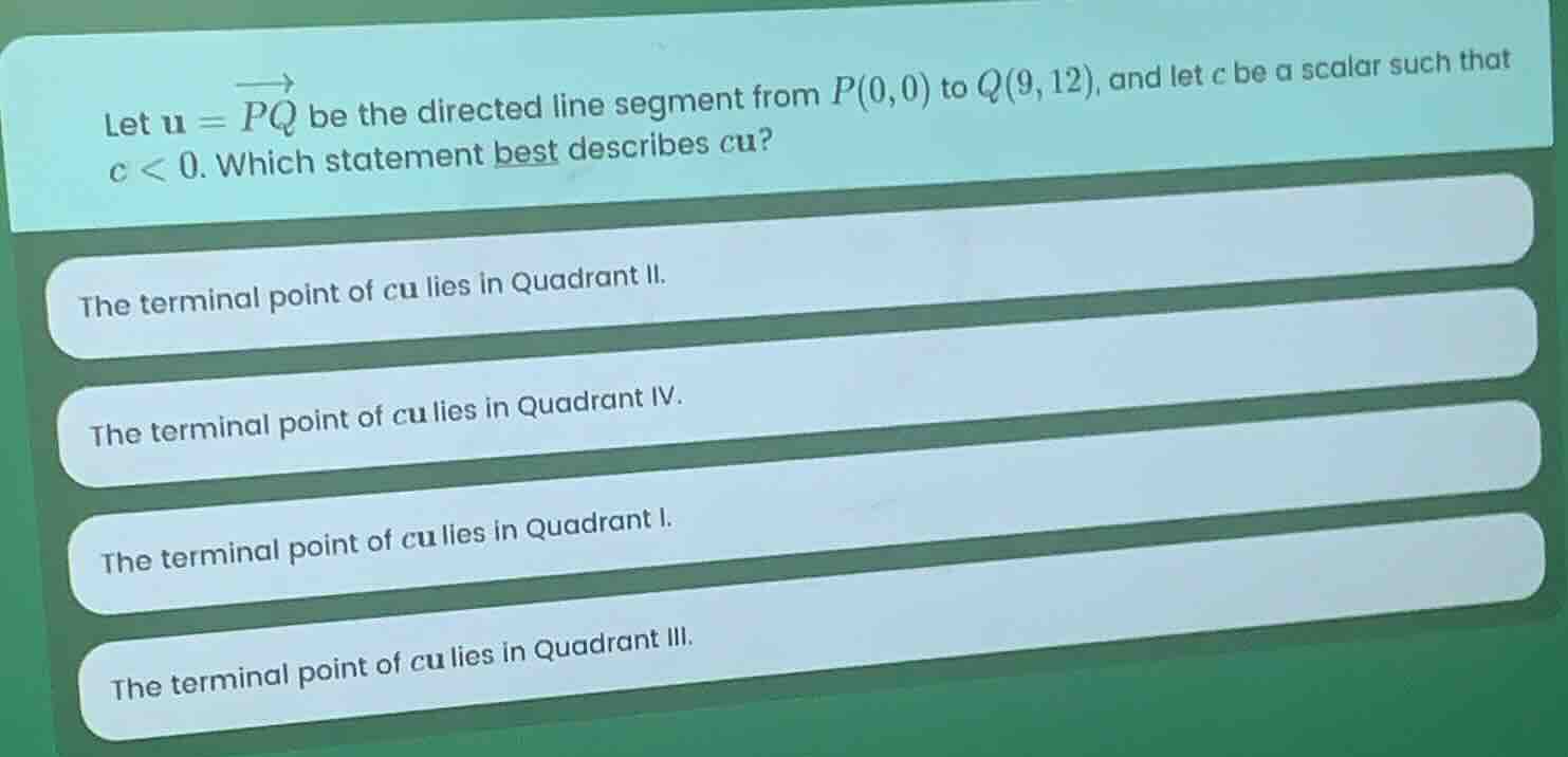 let \\( \\mathbf{u} = \\overrightarrow{pq} \\) be the directed line seg…