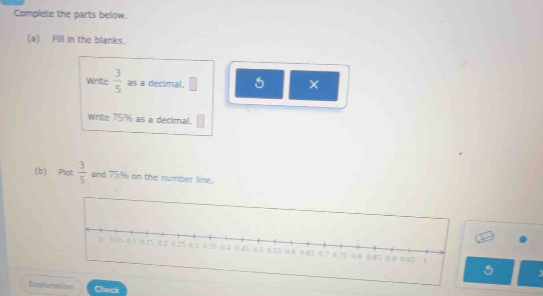 complete the parts below. (a) fill in the blanks. write \\(\\frac{3}{5}…