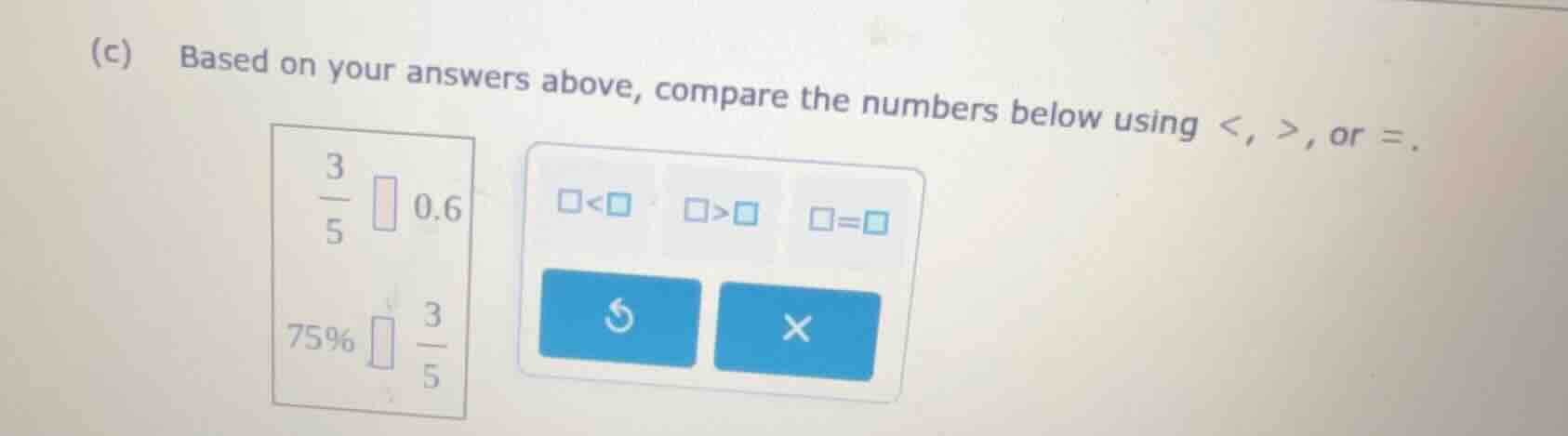 (c) based on your answers above, compare the numbers below using <, >, …