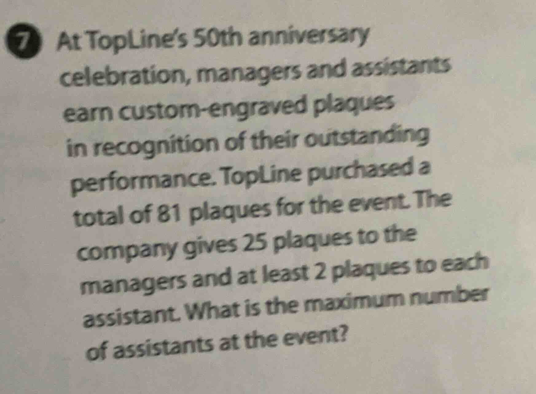 7 at topline’s 50th anniversary celebration, managers and assistants ea…
