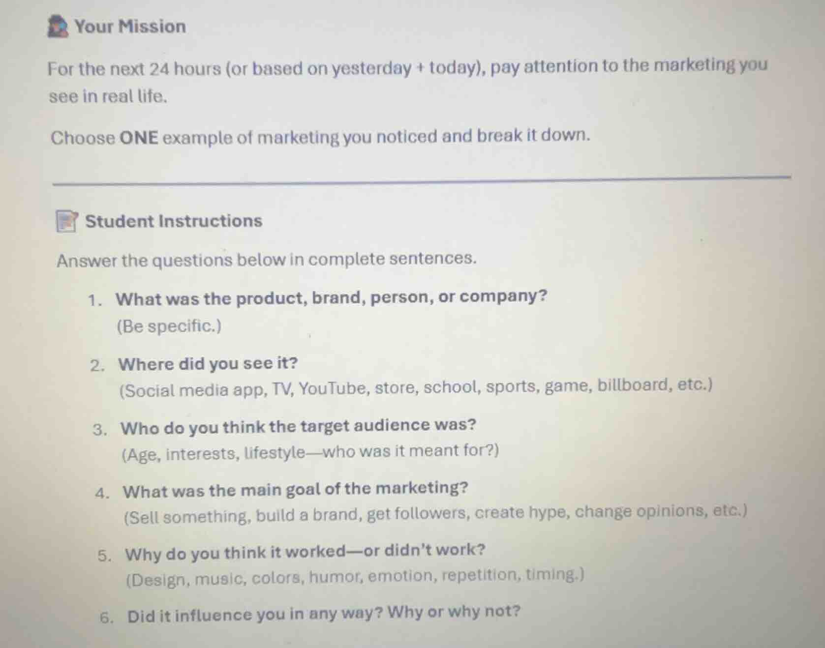 your mission for the next 24 hours (or based on yesterday + today), pay…