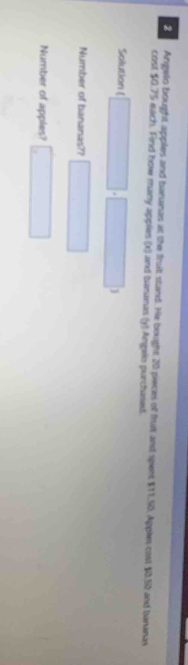 angelic bought apples and bananas at the bulk store. she bought 20 piec…