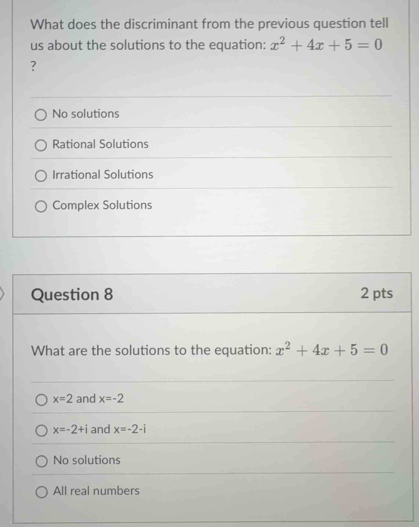 what does the discriminant from the previous question tell us about the…