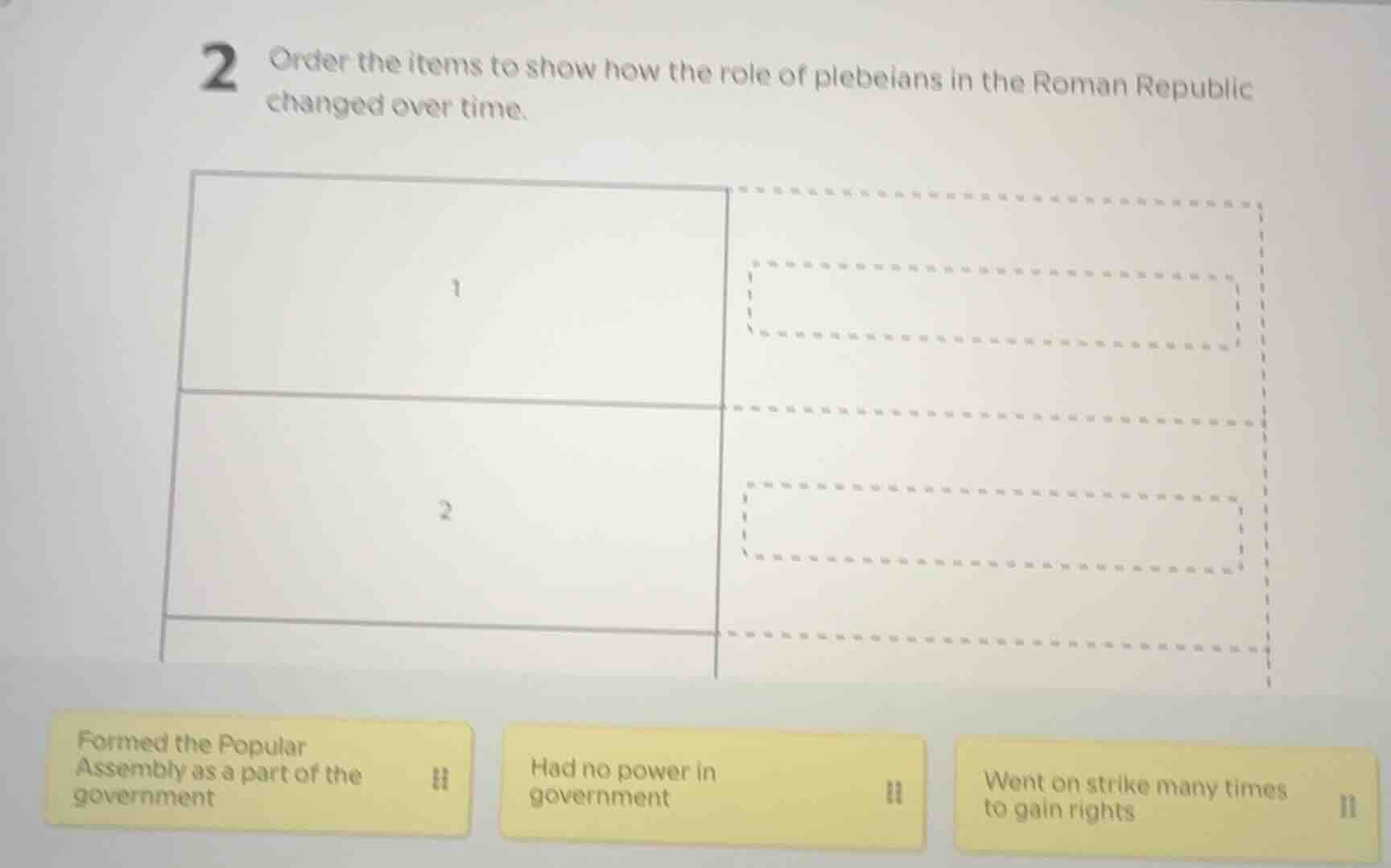 2 order the items to show how the role of plebeians in the roman republ…