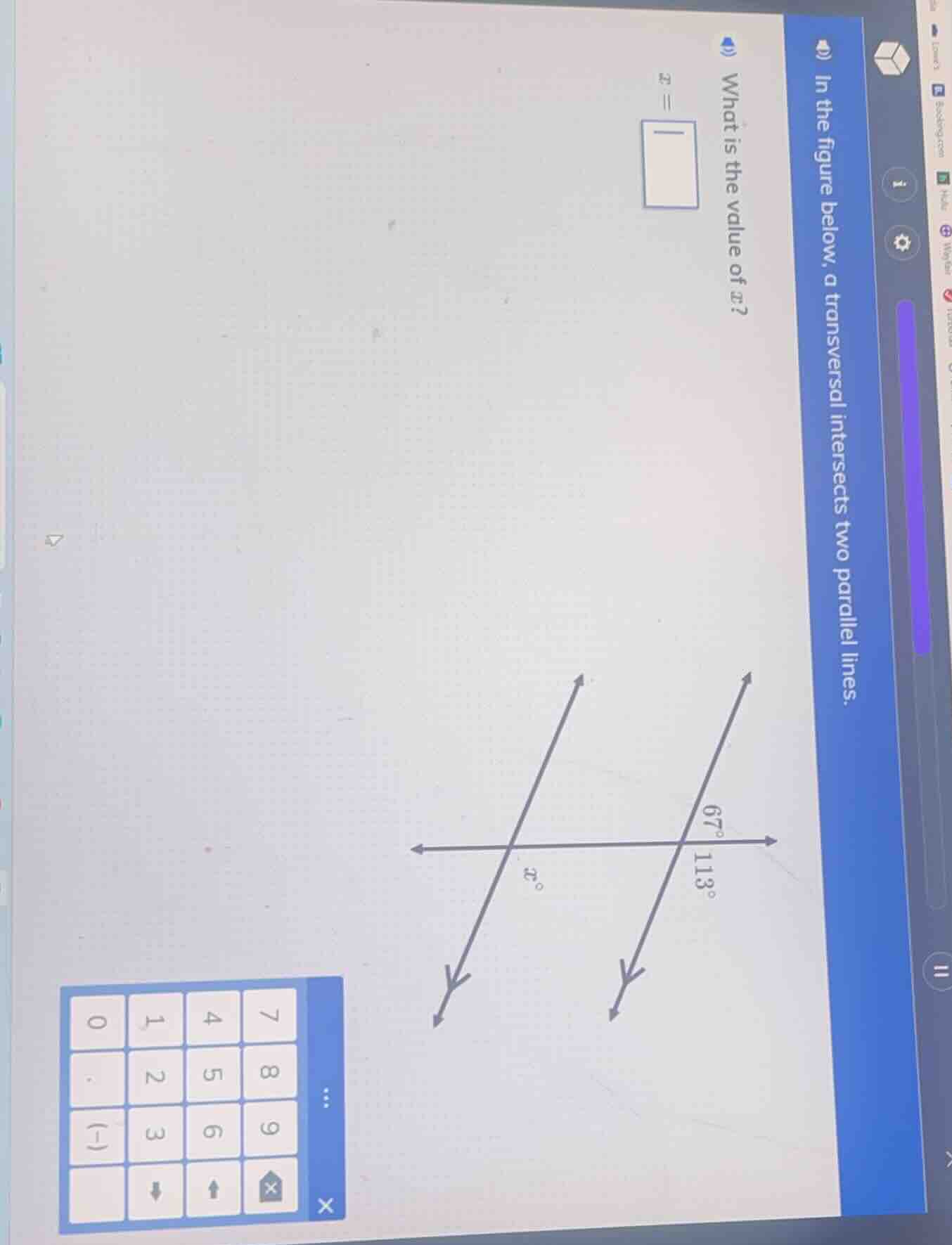 in the figure below, a transversal intersects two parallel lines. what …