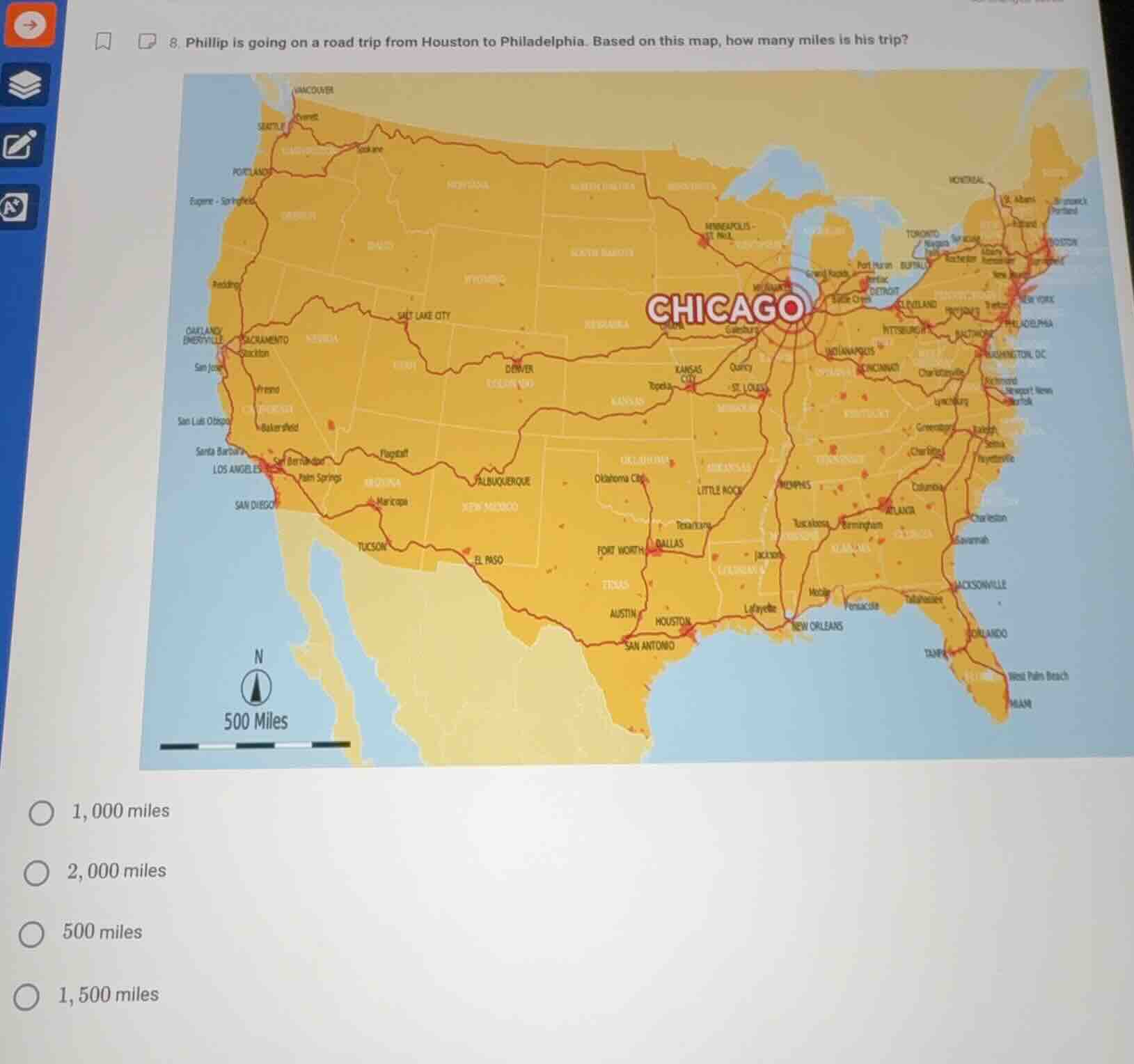 8. phillip is going on a road trip from houston to philadelphia. based …