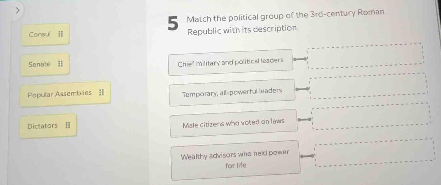 5 match the political group of the 3rd - century roman republic with it…